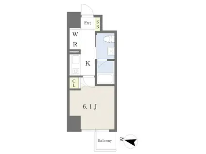 AREA二日町(1K/8階)の間取り写真