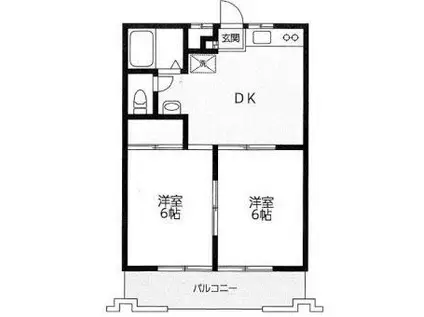 サンリッチ大澤(2DK/3階)の間取り写真