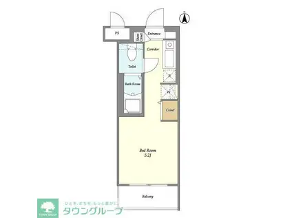 インプルーブ中野新橋(ワンルーム/1階)の間取り写真