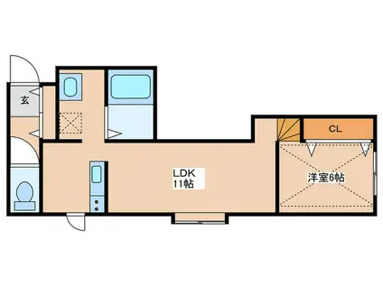 エスパニア札幌IV(1LDK/2階)の間取り写真