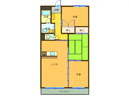 クレセール万石(3LDK/5階)の間取り写真