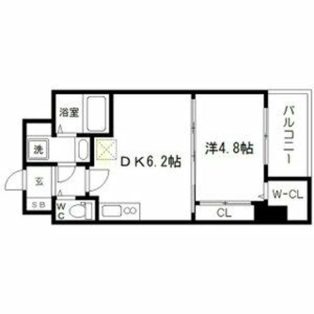 SEST新大阪(1DK/6階)の間取り写真