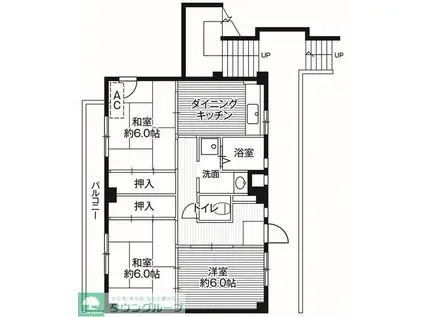 ビレッジハウス山崎 2号棟(3DK/1階)の間取り写真