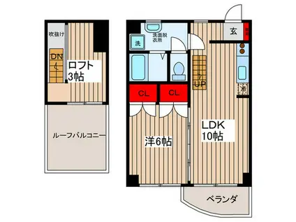 IS COURT(1LDK/6階)の間取り写真