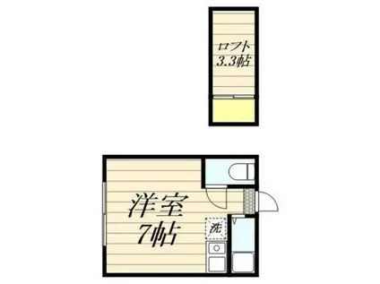 ココパームス(ワンルーム/2階)の間取り写真