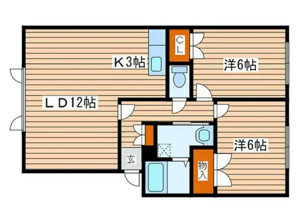 HARAマンションII(2LDK/2階)の間取り写真