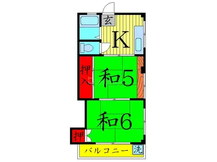 スズキコーポ(2K/3階)の間取り写真