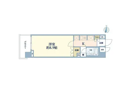 藤和シティーコープ菊名(1K/1階)の間取り写真