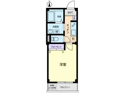 フィオーレ大山(1K/2階)の間取り写真