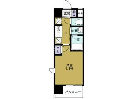 EC難波ウエスト-SIDEVIグラッド(1K/5階)の間取り写真