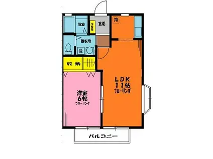 ミヨシハイツ(1LDK/2階)の間取り写真