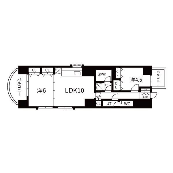 朝日プラザ立町II(2LDK/7階)の間取り写真