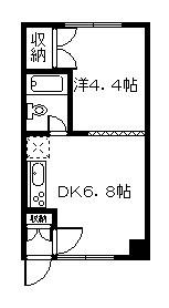 トヨオカ12.1ハイツB(1DK/2階)の間取り写真