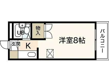 パインハウスI(ワンルーム/3階)の間取り写真