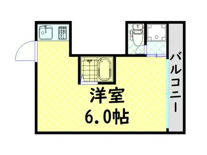 アワザビル(ワンルーム/4階)の間取り写真