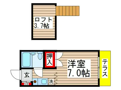 カーサフロール船橋C(ワンルーム/1階)の間取り写真