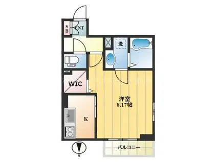 DU GLANZ(1K/1階)の間取り写真