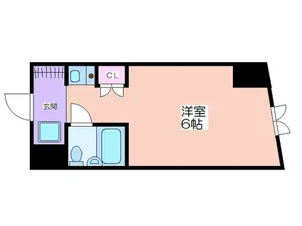 カルムウエスト(1K/3階)の間取り写真