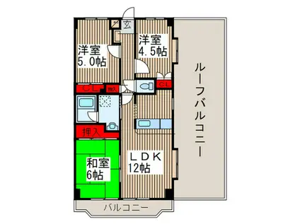 シャルマン5(3LDK/4階)の間取り写真