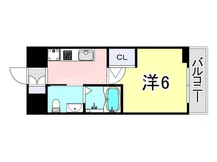 エステムコート神戸西IVインフィニティ(1K/10階)の間取り写真