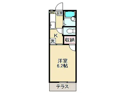 A・MID(1K/1階)の間取り写真