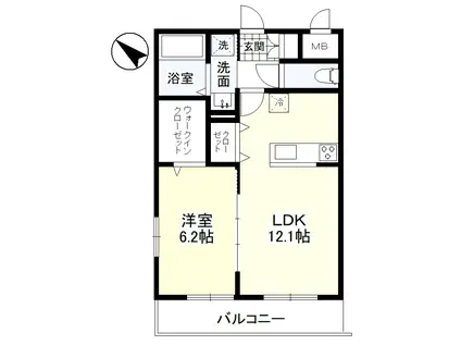 スワンスタイル(1LDK/2階)の間取り写真
