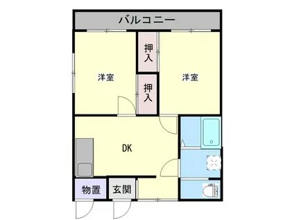 大京マンション(2DK/2階)の間取り写真