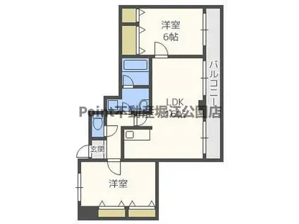 オークダイト(2LDK/7階)の間取り写真