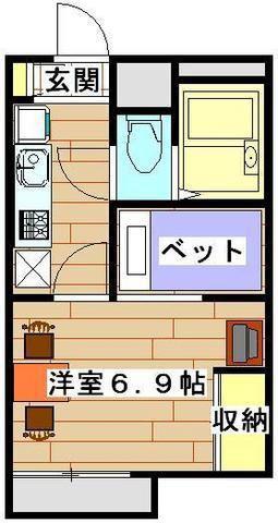 レオパレスムツミハイツ東大宮(1K/2階)の間取り写真