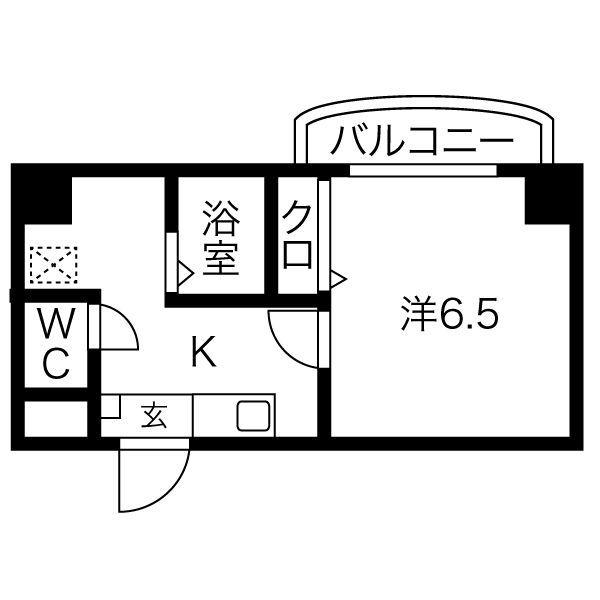 万宝マンション(1K/5階)の間取り写真
