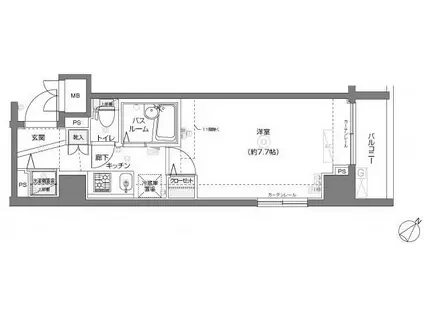 フェニックス横濱関内BAY MARKS(1K/5階)の間取り写真