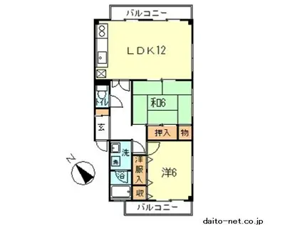 アベニューホーム(2LDK/3階)の間取り写真