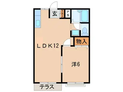 コスモスハイツII(1LDK/1階)の間取り写真