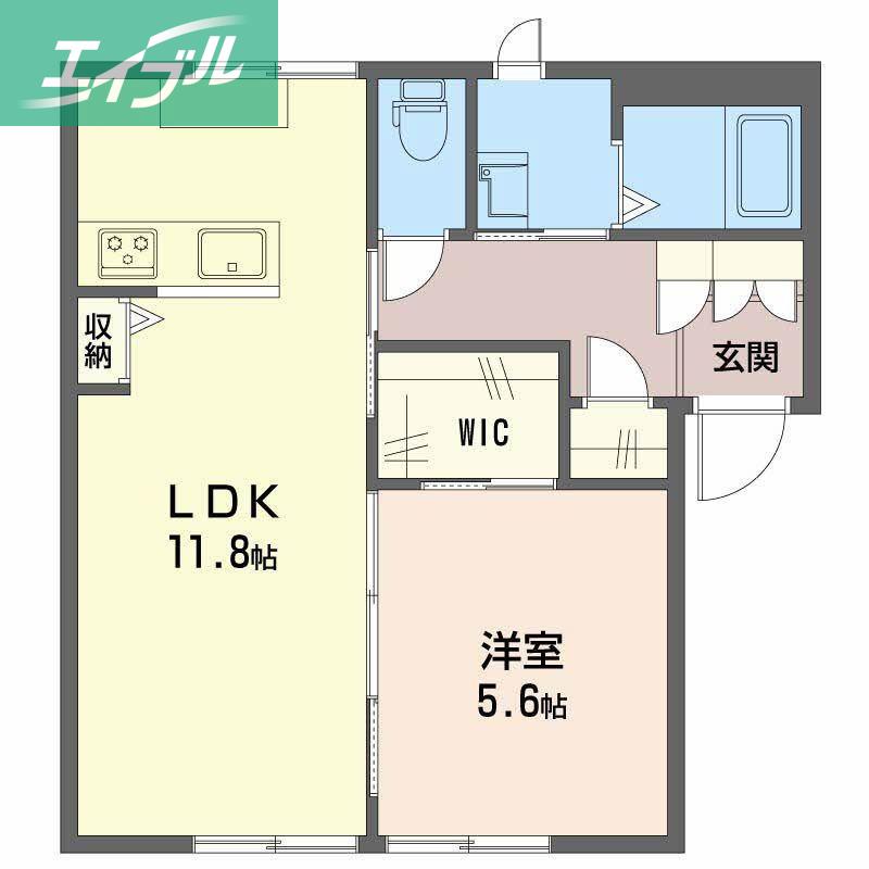 カーサツインクル I棟(1LDK/1階)の間取り写真