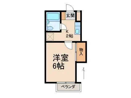 ジョイフル24(1K/2階)の間取り写真