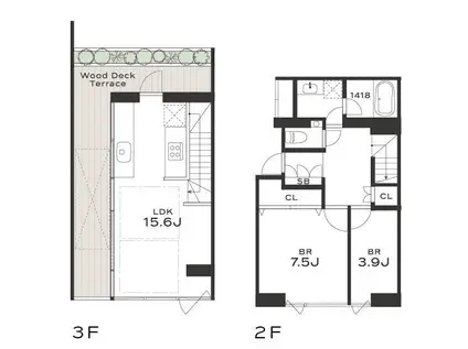 THE GRANDUO SAKURASHINMACHI(2LDK/2階)の間取り写真