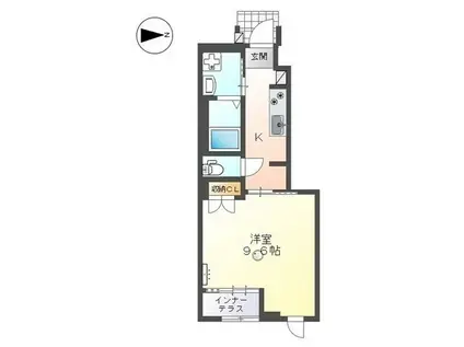 CHAT NOIR FFF(1K/1階)の間取り写真