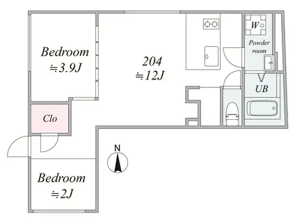 TRIAS148(2LDK/2階)の間取り写真