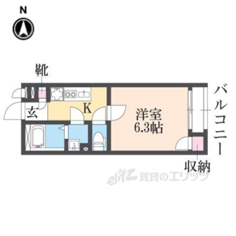 レオネクストLOVIN Ⅲ(1K/2階)の間取り写真