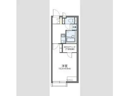 レオネクスト緑が丘(1K/1階)の間取り写真