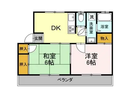 エンジェル3(2DK/2階)の間取り写真