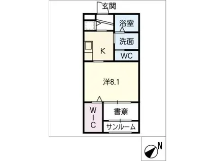 ステラカーサ(1K/1階)の間取り写真