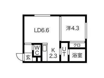 SUMIKA(1LDK/4階)の間取り写真