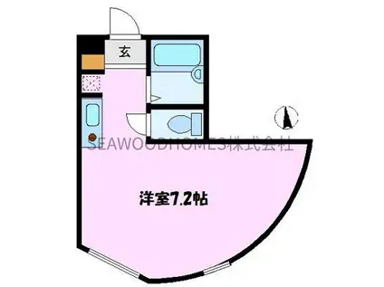 プルメリアガーデン(ワンルーム/1階)の間取り写真