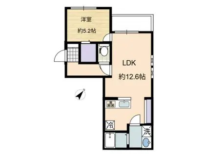 KENS HOUSE(1LDK/2階)の間取り写真