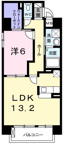 RUTS 総社本町(1LDK/4階)の間取り写真