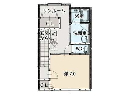 ラブリエ(1K/2階)の間取り写真
