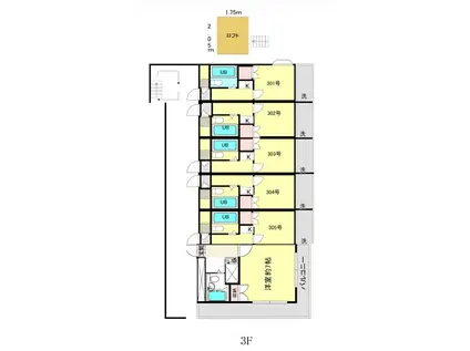 KYパレス曙II(ワンルーム/3階)の間取り写真