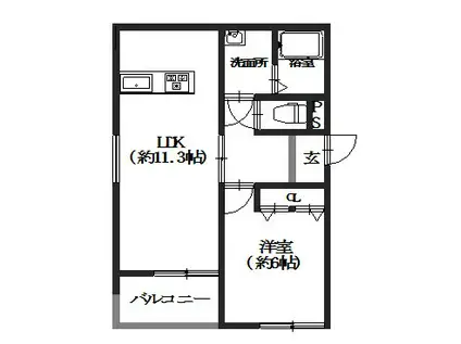 CHLORIS (1LDK/2階)の間取り写真
