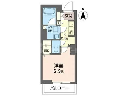 松戸市小根本シャーメゾン(1K/1階)の間取り写真